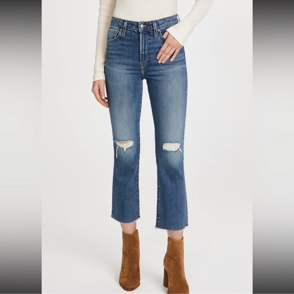 New MOTHER Denim The Hustler Ankle Fray Thrilling Shots Size 26